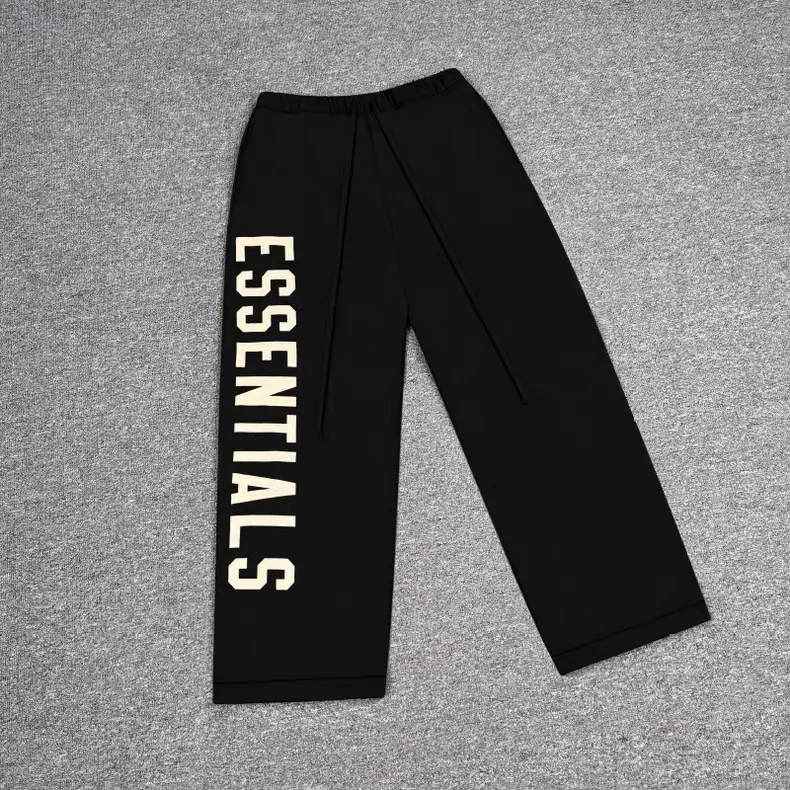 🦋 、Hot Sale🦋118 【 】Fear of God Essentials Fall 24 BACK TO SCHOOLSeries Fleece Relaxed Sweatpant Same Style ：Black/Gray/ / Size：XS-XL
